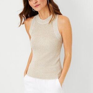 NWT champagne shimmer knit shell